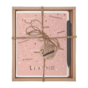 НАБОР ПОДАРОЧНЫЙ "COFFE TIME" Розовая (ДВЕ ТЕТРАДИ И РУЧКА)
Арт. 7-48-1273-2/4