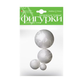 ПЕНОПЛАСТОВЫЕ ФИГУРКИ. ШАРЫ 20, 30, 45,  60 ММ, 4 ШТ. 
Арт. 2-202/07