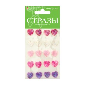 НАБОР САМОКЛЕЯЩИХСЯ СТРАЗ №65 "СЕРДЕЧКИ-3", 5 ЦВ.
Арт. 2-110/03