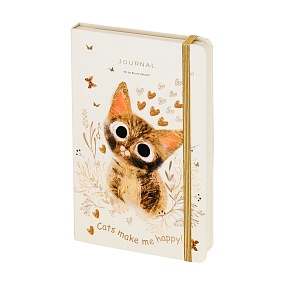 ЗАПИСНАЯ КНИЖКА "MEGAPOLIS JOURNAL" А5, 100 Л.  НА РЕЗИНКЕ, "LOVE ME.МИЛЫЙ КОТИК",  линейка
Арт. 3-479/18