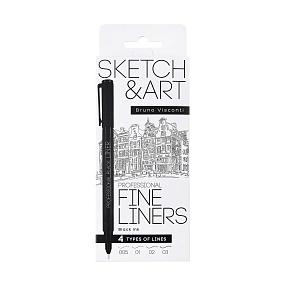 Набор BrunoVisconti®
из 4-х капиллярных ручек
0,05мм, 0,1мм, 0,2мм, 0,3мм, черных
Sketch&Art
Арт. 36-0031
