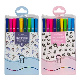 Фломастеры BrunoVisconti®
18 цветов HAPPYCOLOR
пластиковый пенал
Арт. 32-0044