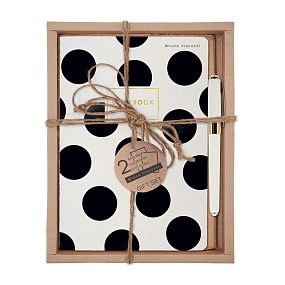 НАБОР ПОДАРОЧНЫЙ "BLACK POLKA DOT" (ДВЕ ТЕТРАДИ BV И РУЧКА)
Арт. 7-40-001/117-3