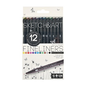 Набор BrunoVisconti®
из 12-ти капиллярных ручек
0.36 мм, ассорти
Sketch&Art "Black Edition"
Арт. 36-0017