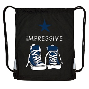 Мешок для обуви BrunoVisconti®
 (44  х  54 см) XXL,
"КЕДЫ СИНИЕ" черный
Арт. 15-001-012/01