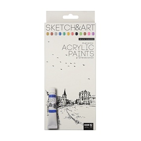 Краски акриловые BrunoVisconti®
набор 12 цветов, 12 мл, MultiColor
"Sketch&Art"
Арт. 70-0065