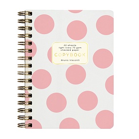 Тетрадь общая BrunoVisconti®
А6 (110 х 148 мм)
"SALMON POLKADOT" 60 л., клетка
Арт. 7-60-005/01