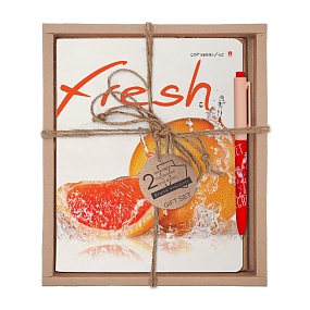 НАБОР ПОДАРОЧНЫЙ "ФРУКТЫ NEW. Грейпфрут" (ДВЕ ТЕТРАДИ И РУЧКА)
Арт. 7-48-544-2/3