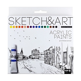 Краски акриловые BrunoVisconti®
набор 18 цветов, 12 мл, MultiColor
"Sketch&Art"
Арт. 70-0014