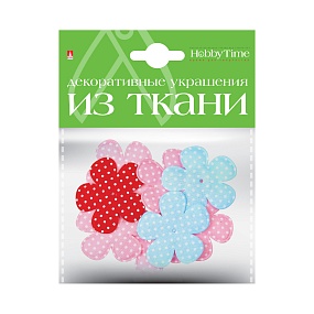 ДЕКОР ИЗ ТКАНИ, НАБОР №6  "ЦВЕТОЧКИ L" ( 6 ВИДОВ ) 
Арт. 2-159/02