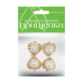 ДЕКОРАТИВНЫЕ ПРИЩЕПКИ. МЕШКОВИНА.  НАБОР №25
Арт. 2-360/25