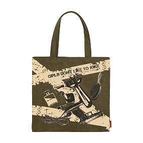 СУМКА-ШОППЕР КВАДРАТНАЯ, ЦВЕТ ХАКИ "ДЕВОЧКИ НЕ ШУТЯТ!" 39x39 cm
Арт. 16-003-03/05