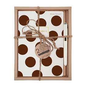 НАБОР ПОДАРОЧНЫЙ "BROWN POLKA DOT" (ДВЕ ТЕТРАДИ BV И РУЧКА)
Арт. 7-40-001/118-3