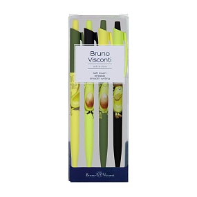 Набор BrunoVisconti®
из 4-х шариковых ручек
0.5 мм, синий, HappyClick «AVOCADO STYLE»
Арт. 20-0241-4/7