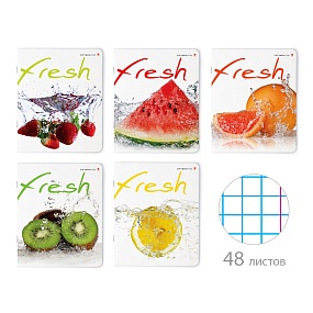 Тетрадь общая Альт®
А5 (165 х 203 мм)
"ФРУКТЫ NEW" 48 л., клетка
Арт. 7-48-544
обложка в ассортименте