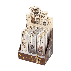 Ручка гелевая автоматическая BrunoVisconti®
"LOVE ME.Котики приносят счастье" 0.5 мм, в чехле 
Арт. 20-0503/02