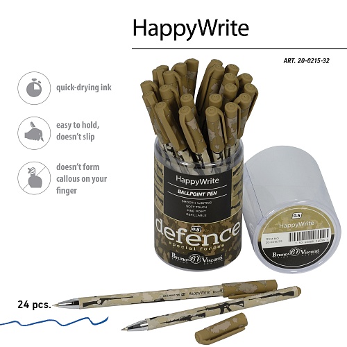 Ручка BrunoVisconti®
шариковая, 0.5 мм, синяя
HappyWrite «MILITARY. ОРУЖИЕ»
Арт. 20-0215/32: фото #3