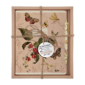 НАБОР ПОДАРОЧНЫЙ "FAUNA.BUTTERFLY.Бабочки на землянике" (ДВЕ ТЕТРАДИ И РУЧКА)
Арт. 7-48-1398-2/4