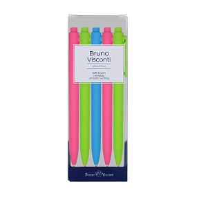 Набор из 5-ти ручек BrunoVisconti®
шариковые автоматические, 0.7 мм, синие
SoftClick. SPECIAL
Арт. 20-0103-5