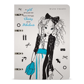 Тетрадь со сменным блоком BrunoVisconti®
в пластиковой обложке А5 (165 х 210 мм)
"МОДНИЦА" 80л., линейка
Арт. 7-80-632/08