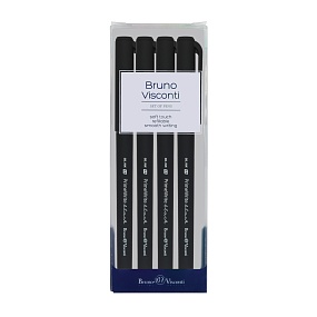 НАБОР ИЗ 4-Х РУЧЕК "PrimeWrite. Basic. Black" С ЧЕРНИЛАМИ НА МАСЛЯНОЙ ОСНОВЕ, 1.0 
Арт. 20-0295/04-4