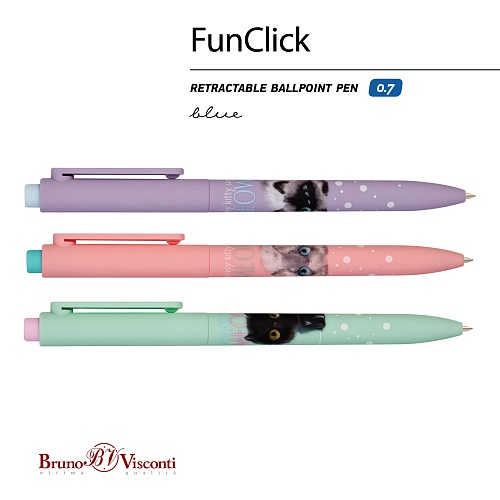 Ручка шариковая автоматическая BrunoVisconti®
0.7 мм, синий
FunClick "KITTY LIFE_белый"
Арт. 20-0297/07: фото #1
