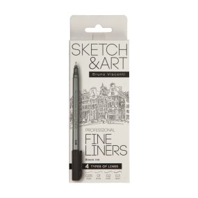 Набор BrunoVisconti®
из 4-х капиллярных ручек
0,05мм, 0,1мм, 0,2мм, 0,3мм, черных
Sketch&Art
Арт. 36-0031