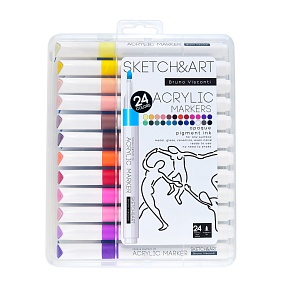 НАБОР МАРКЕРОВ АКРИЛОВЫХ "SKETCH&ART" 24 ЦВ.
Арт. 22-0127