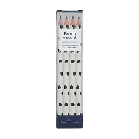 НАБОР ИЗ 4-Х КАРАНДАШЕЙ ЧЕРНОГРАФИТОВЫХ "HappyGraphix Jumbo. Монохром. Сердечки" 4В, 3.5 MM
Арт. 21-0062/26-4