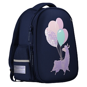 Рюкзак BrunoVisconti®
облегченная капсула
синий  с эргономичной спинкой
«ЛАМА.ПРАЗДНИК»
Арт. 12-001-133/02