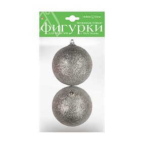 ПЕНОПЛАСТОВЫЕ ФИГУРКИ. ШАРЫ С ГЛИТТЕРОМ, СЕРЕБРО.  Ø 80 ММ, 2 ШТ. 
Арт. 2-806/06