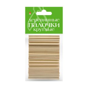 ДЕРЕВЯННЫЕ ПАЛОЧКИ КРУГЛЫЕ   7 СМ, Ø 3 ММ, 50 ШТ
Арт. 2-741/02