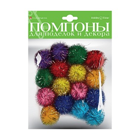 ПОМПОНЫ БЛЕСТЯЩИЕ, 30 ММ, 16 ШТ, 8 ЦВ., МИКС
Арт. 2-200/11