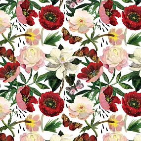 Упаковочная бумага BrunoVisconti®
 (70 х 100 см)
"FLORA.ПИОНЫ"
Арт. 2-811/02