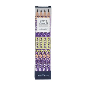 НАБОР ИЗ 4-Х КАРАНДАШЕЙ ЧЕРНОГРАФИТОВЫХ "HappyGraphix Jumbo. Веган" 4В, 3.5 MM
Арт. 21-0062/10-4