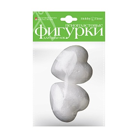 ПЕНОПЛАСТОВЫЕ ФИГУРКИ. СЕРДЕЧКИ, 80 ММ, 2 ШТ. 
Арт. 2-204/05