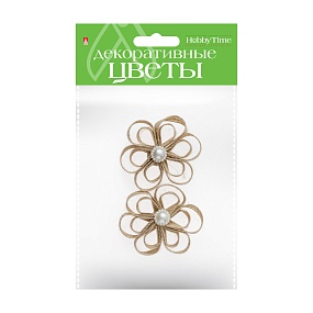 ДЕКОРАТИВНЫЕ ЦВЕТЫ ИЗ ДЖУТА,  2 ШТ. ВИД 5
Арт. 2-557/05