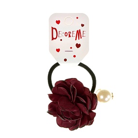 РЕЗИНКА ДЛЯ ВОЛОС "БОРДОВЫЙ ПИОН И ЖЕМЧУГ" 1 ШТ, 1 ВИД 
Арт. 2-712/140