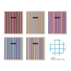 Тетрадь общая Альт®
А5 (165 х 203 мм)
"STRIPES" 48 л., клетка
Арт. 7-48-1247
обложка в ассортименте