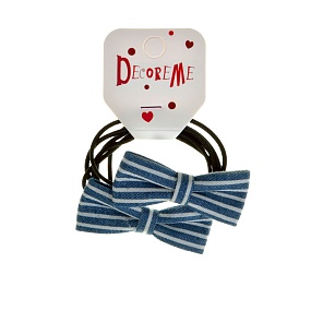 РЕЗИНКА ДЛЯ ВОЛОС "ДЖИНСОВЫЕ БАНТИКИ. ПРИНТ" 2 ШТ, 4 ЦВЕТА 
Арт. 2-712/107