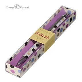 Ручка BrunoVisconti®
шариковая автоматическая, 0.7 мм, синяя
FELICITA «ГОРОШЕК»
металлический корпус, в футляре
Арт. 20-0263/04