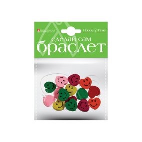 НАБОР №3."БРАСЛЕТ СВОИМИ РУКАМИ". ДЕКОРАТИВНЫЕ ЭЛЕМЕНТЫ ИЗ ДЕРЕВА, ШНУРОК ( 4 ВИДА ) 
Арт. 2-180/03