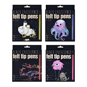 Фломастеры BrunoVisconti®
18 цветов, 4 вида "BLACK EXCELLENCE"
картонная коробка
Арт. 32-0056