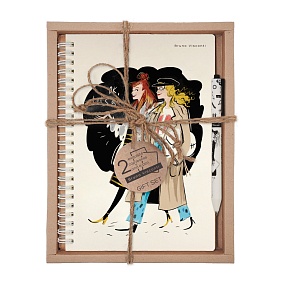 НАБОР ПОДАРОЧНЫЙ "СТИЛЬНЫЕ ПОДРУГИ"  (ТЕТРАДЬ BV НА ГРЕБНЕ В КЛЕТКУ И РУЧКА)
Арт. 7-60-201/09-3