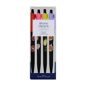 Набор BrunoVisconti®
из 4-х шариковых ручек
0.5 мм, синий, HappyClick «FRESH & FRUITY»
Арт. 20-0241-4/5