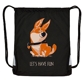 Мешок для обуви BrunoVisconti®
 (44  х  54 см) XXL,
"ЗАБАВНЫЙ КОРГИ" черный
Арт. 15-001-015/01