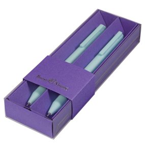 Набор BrunoVisconti®
из 2-х шариковых автоматических  ручек
"POINTCLICK"0.38 мм, синий, в картонном сиреневом  футляре Zefir
Арт. 20-0377/0101