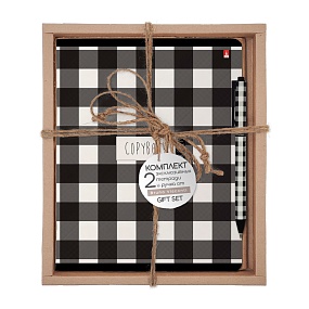 НАБОР ПОДАРОЧНЫЙ "BLACK&WHITE. Клетка" (ДВЕ ТЕТРАДИ И РУЧКА)
Арт. 7-48-1210-2/1