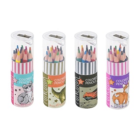 Карандашии цветные BrunoVisconti® в тубусе с точилкой,
12 цветов "FunColor" 
Арт. 30-0091
упаковка в ассортименте