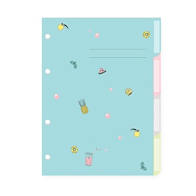 КОМПЛЕКТ РАЗДЕЛИТЕЛЕЙ ДЛЯ ТЕТРАДИ НА КОЛЬЦАХ  А5, 4 Л. ЦВЕТНОЙ ВИД 2
Арт. 7-50-473/02